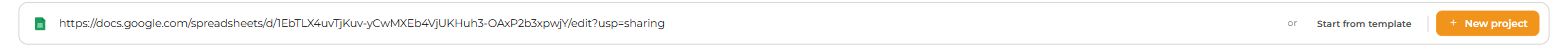 Pasting a Google Sheet URL into the field on the OrgNice home page